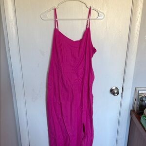 J. Crew Bright Magenta Slip Dress